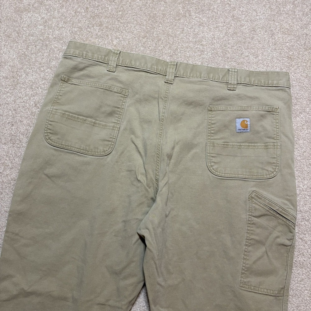 Carhartt Pants Mens 42x29 Beige Relaxed‎ Fit Canvas Carpenter Work Utility